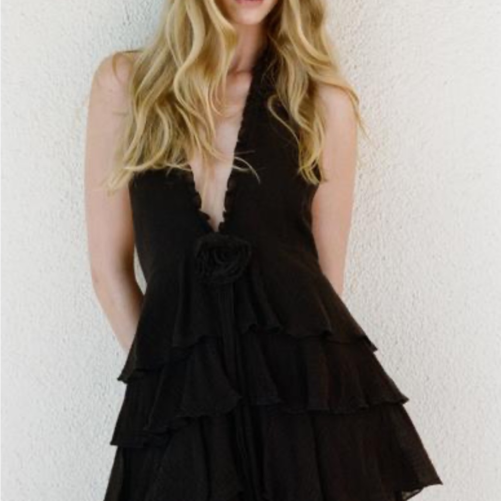 Elegant Black Halter Dress